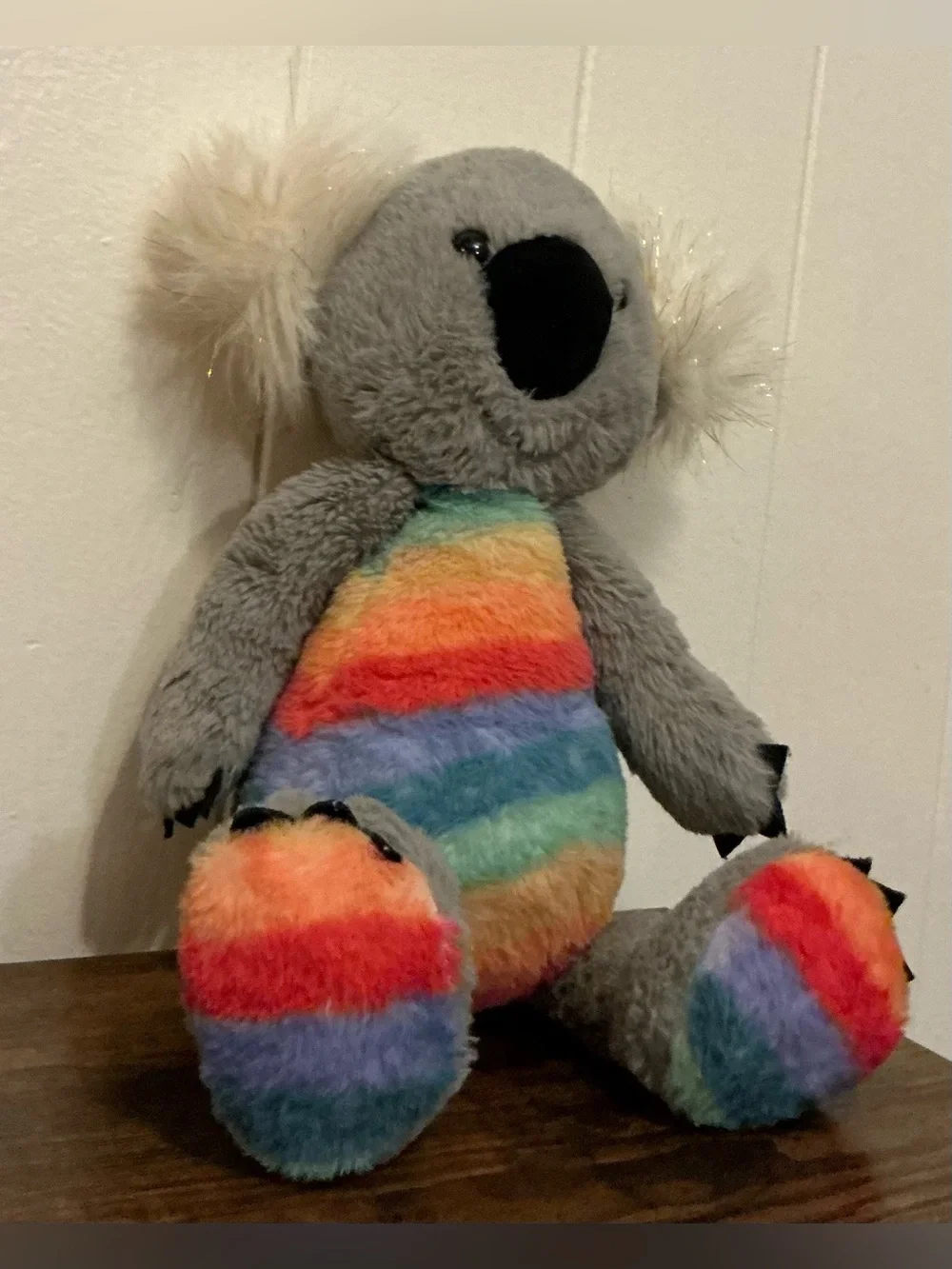A Vintage FAO Schwarz Dreamies Rainbow Koala plush stuffed animal Toy